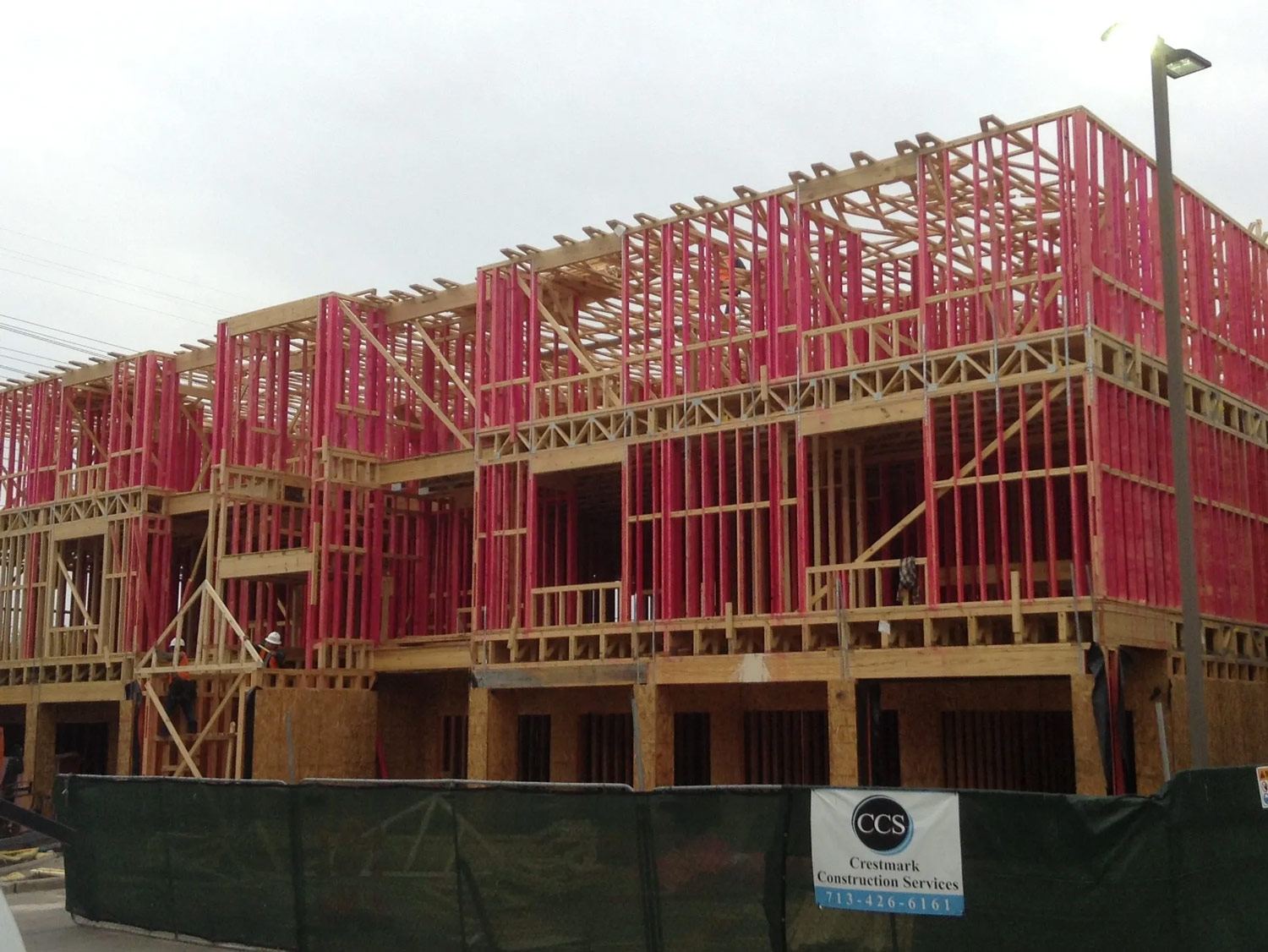 Multi-family building framed and sheathed, ready for the next trade
